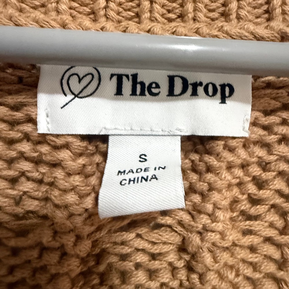 The Drop Brown Ombre Cable Knit Sweater Vest Womens Small 100% Cotton V-Neck - Picture 2 of 9